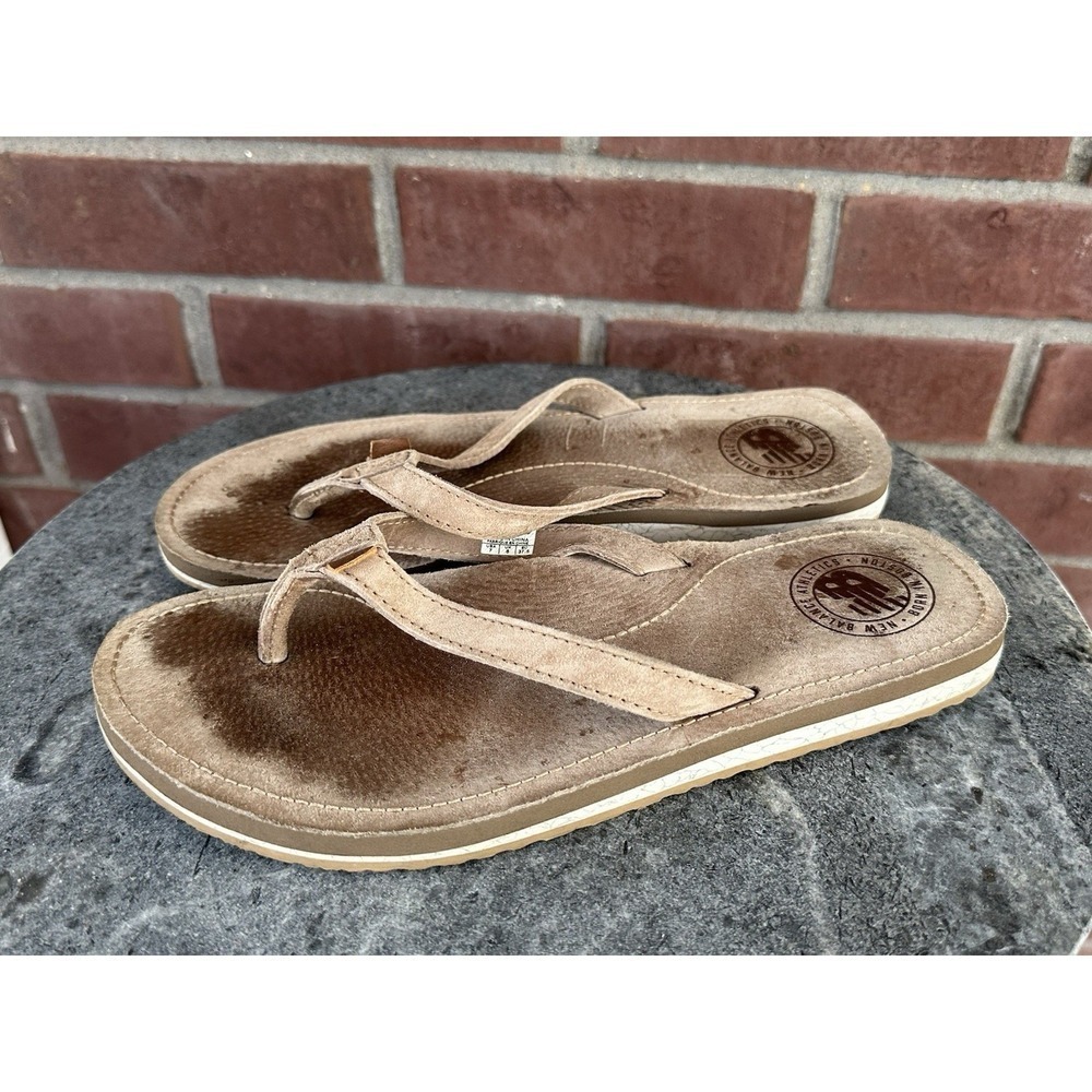 New Balance Womens Size 7B Brown Cushioned Slip On Flip Flop Sandals Shoes - Picture 3 of 9